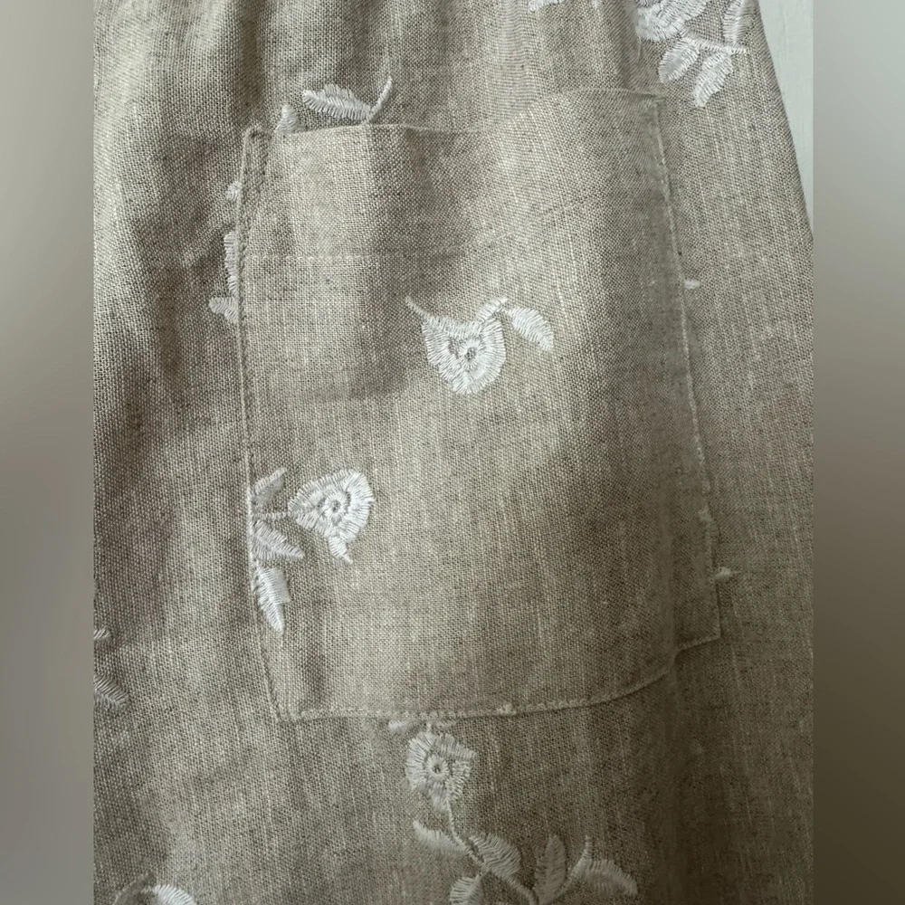 NWT House of Harlow 1960 - Tan Floral Wide Leg Pants - Picture 4 of 10